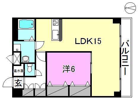 松山市宮田町のマンションの間取り