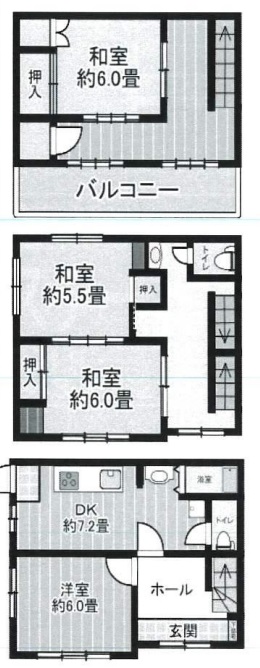 大阪府大阪市旭区中宮２（一戸建）の賃貸物件の間取り