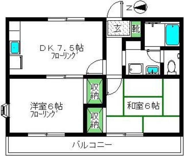 セジュール長津田Bの間取り