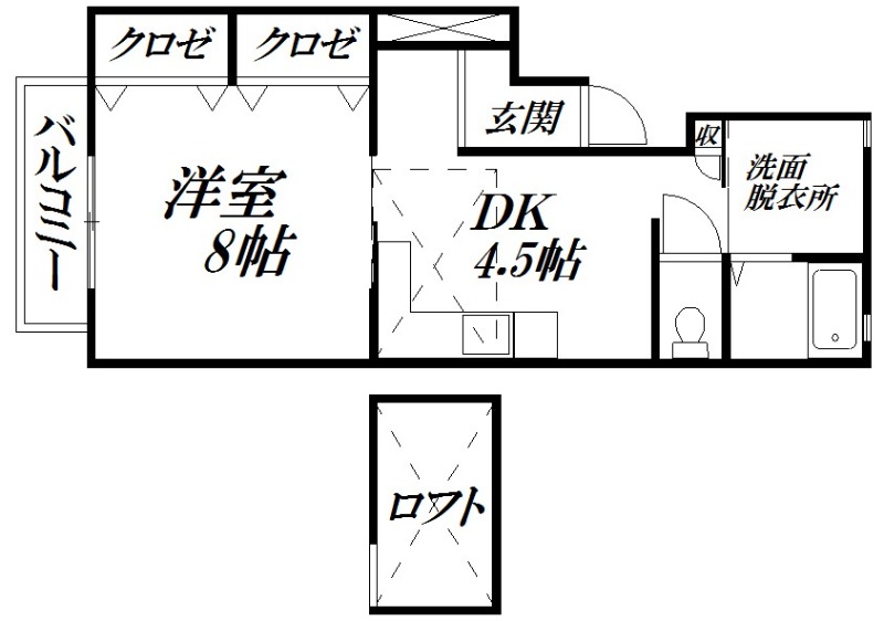 静岡県浜松市中央区半田山５（アパート）の賃貸物件の間取り