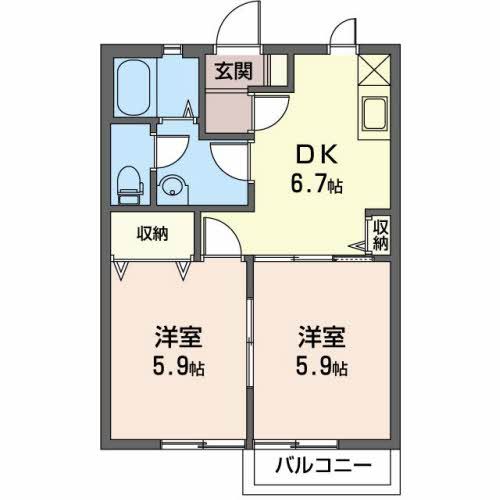 鳥羽市鳥羽のアパートの間取り