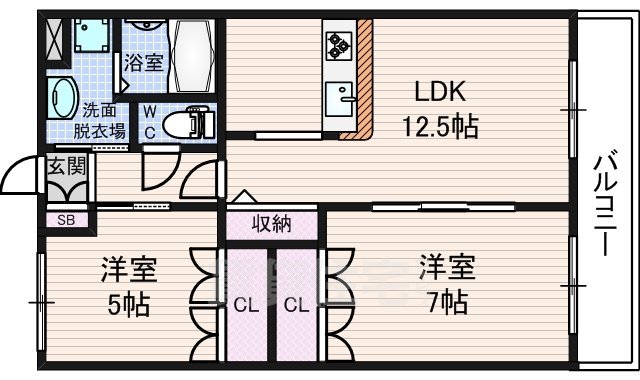 木津川市梅美台のマンションの間取り