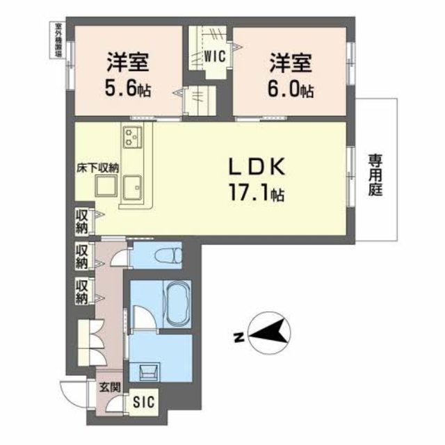 八尾市跡部本町のマンションの間取り