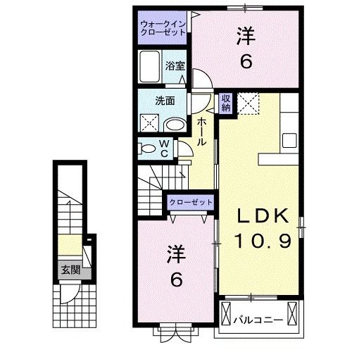 江南市勝佐町西郷のアパートの間取り