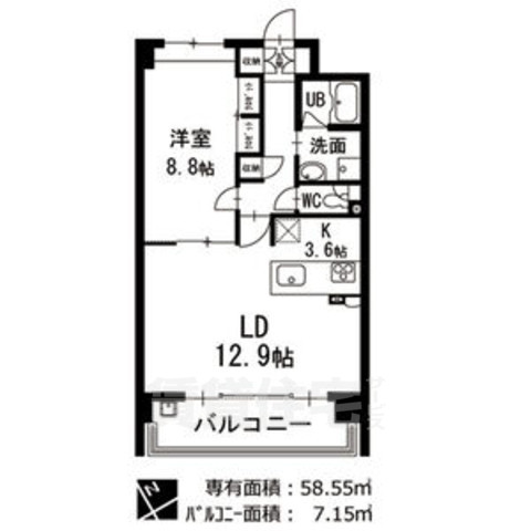 名古屋市千種区山門町のマンションの間取り