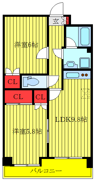 パークサイドハイツタケノヤの間取り