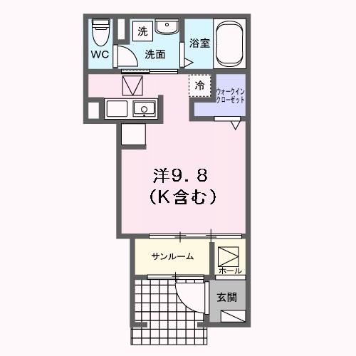 糸島市波多江駅南のアパートの間取り