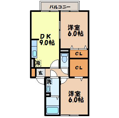 フローラ中里（中里町）の間取り