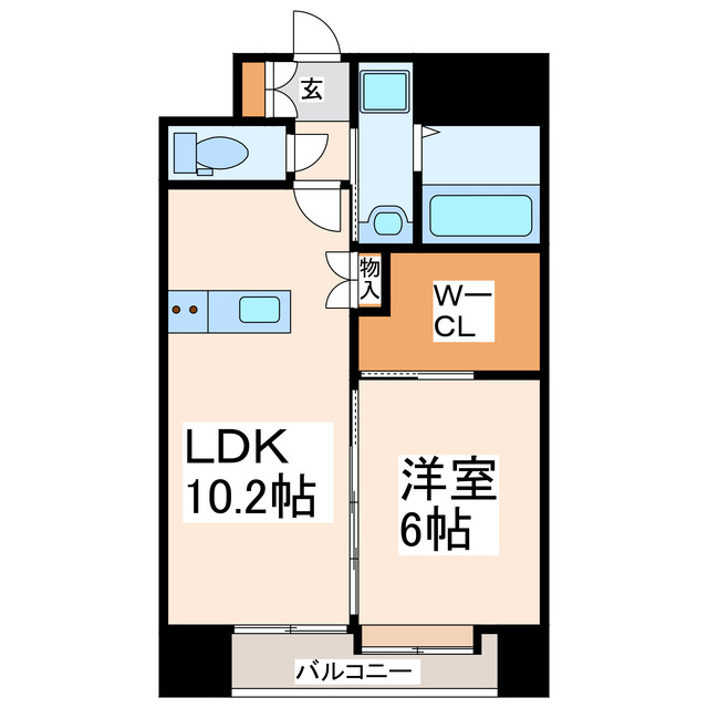 熊本市南区南高江のマンションの間取り