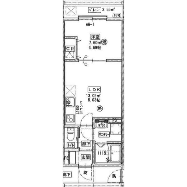 大阪市東淀川区大桐のアパートの間取り