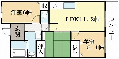 宇治市広野町のマンションの間取り