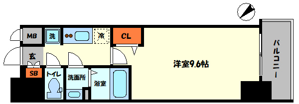 【大阪市浪速区塩草のマンションの間取り】