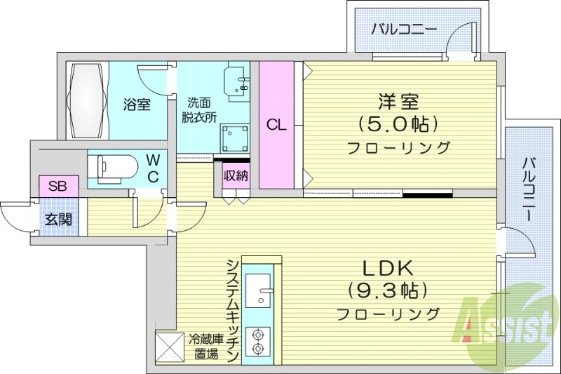 ル・シェーヌ桑園の間取り