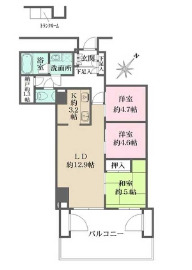 【中央区日本橋浜町のマンションの間取り】