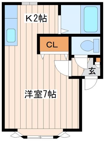 札幌市北区あいの里一条のアパートの間取り