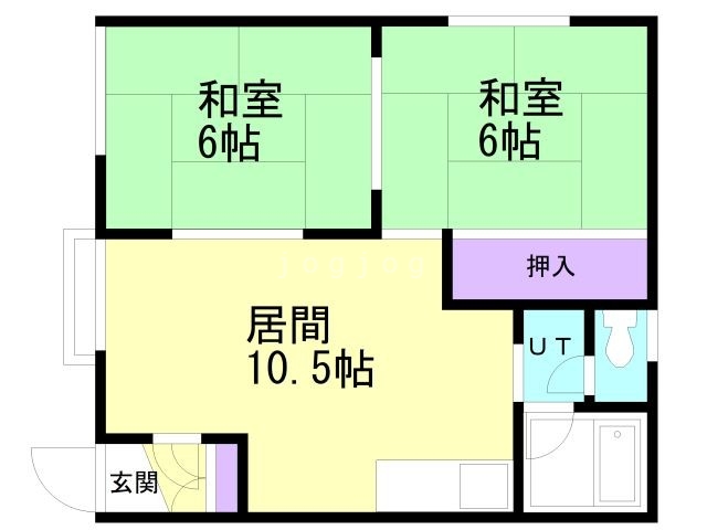 札幌市西区八軒九条東のアパートの間取り