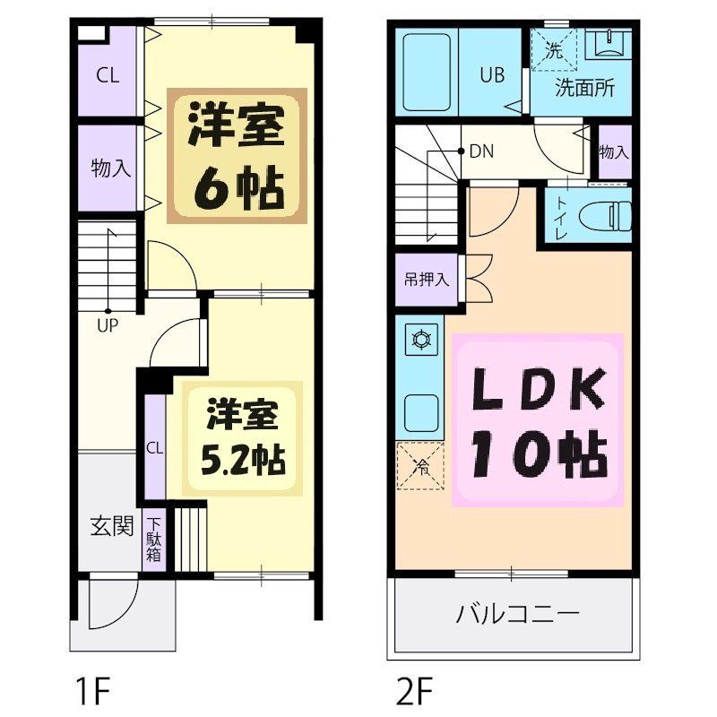 鹿沼市西鹿沼町のアパートの間取り