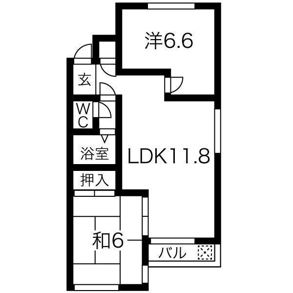 名古屋市瑞穂区亀城町のマンションの間取り