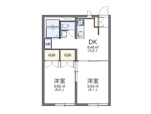 レオパレス築地の間取り