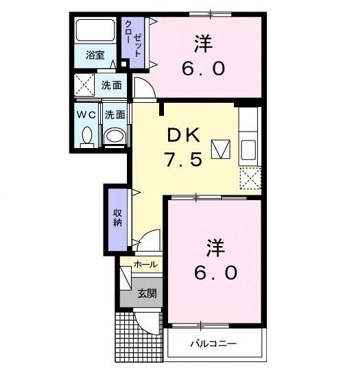 八王子市川口町のアパートの間取り