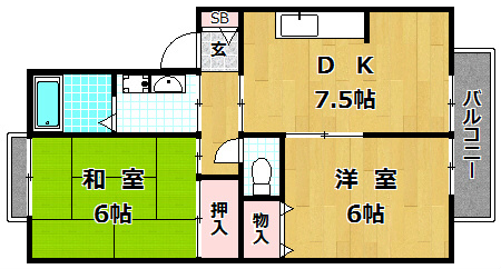 アイリー楠葉丘A棟　A棟の間取り