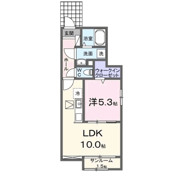 豊中市岡上の町のアパートの間取り