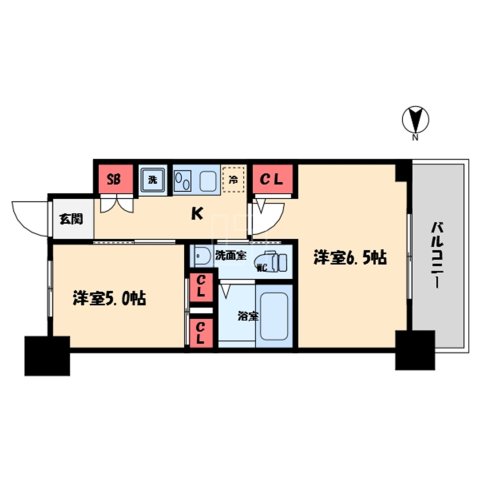 大阪市中央区松屋町のマンションの間取り