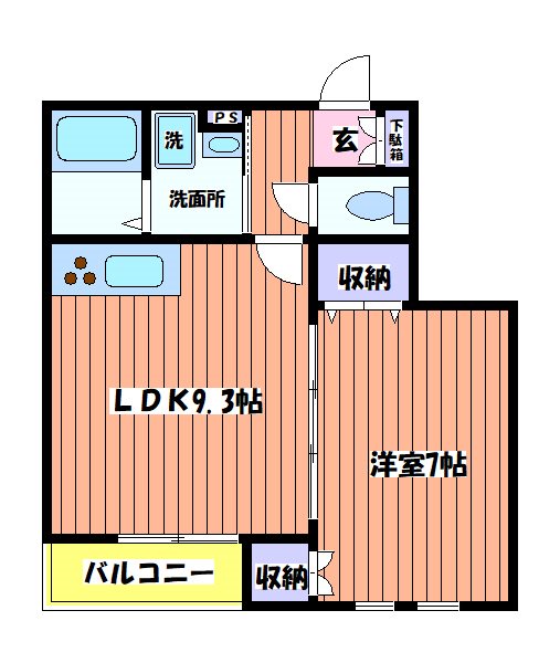 立川市高松町のアパートの間取り