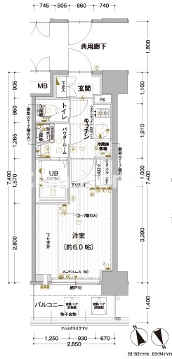 エスリード ザ・カレント大阪の間取り