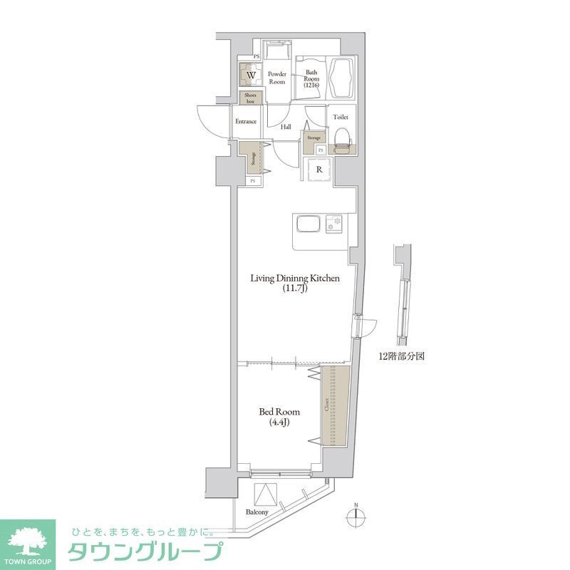 台東区竜泉のマンションの間取り