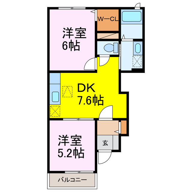 古河市水海のアパートの間取り