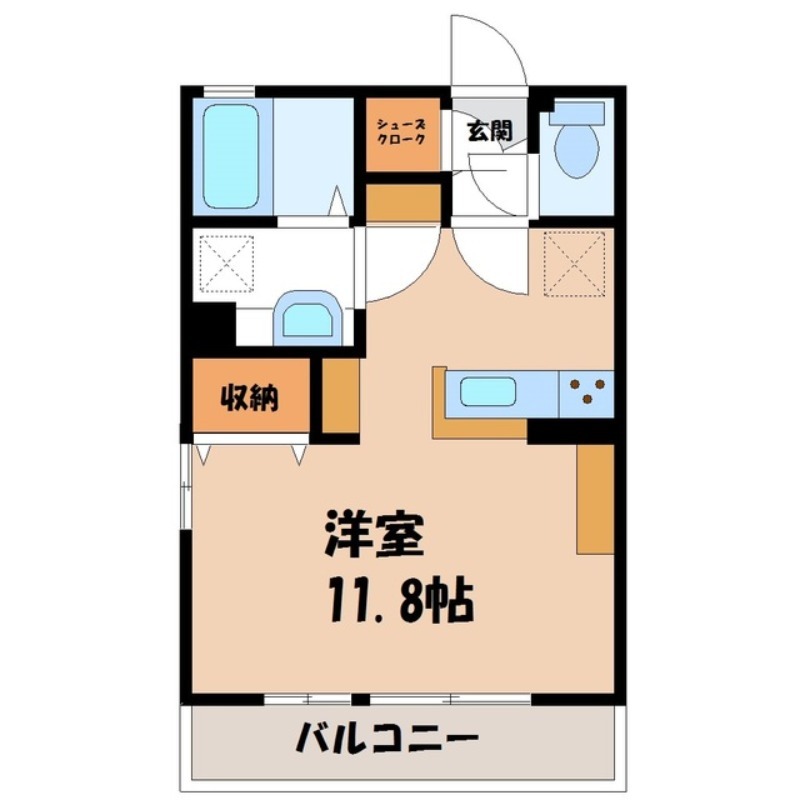 【小山市若木町のアパートの間取り】