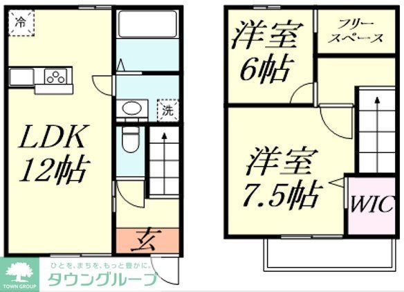 春日部市八丁目のアパートの間取り