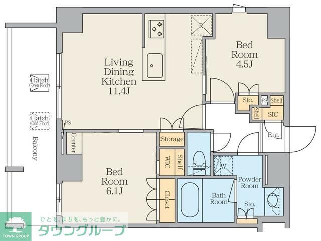 台東区蔵前のマンションの間取り