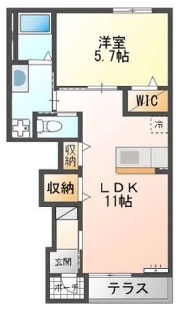 飯能市大字中居のアパートの間取り