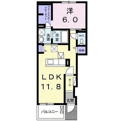 豊川市一宮町のアパートの間取り