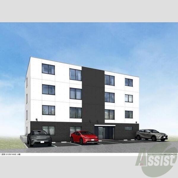 建物外観　外観予想パース　札幌市中央区「ＨＥＲＯ　ＹＡＭＡＨＡＮＡ１」