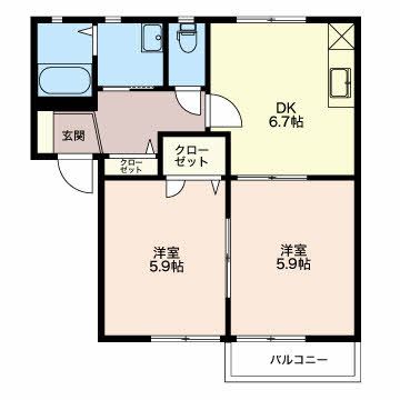 ハッピーハウス Aの間取り写真