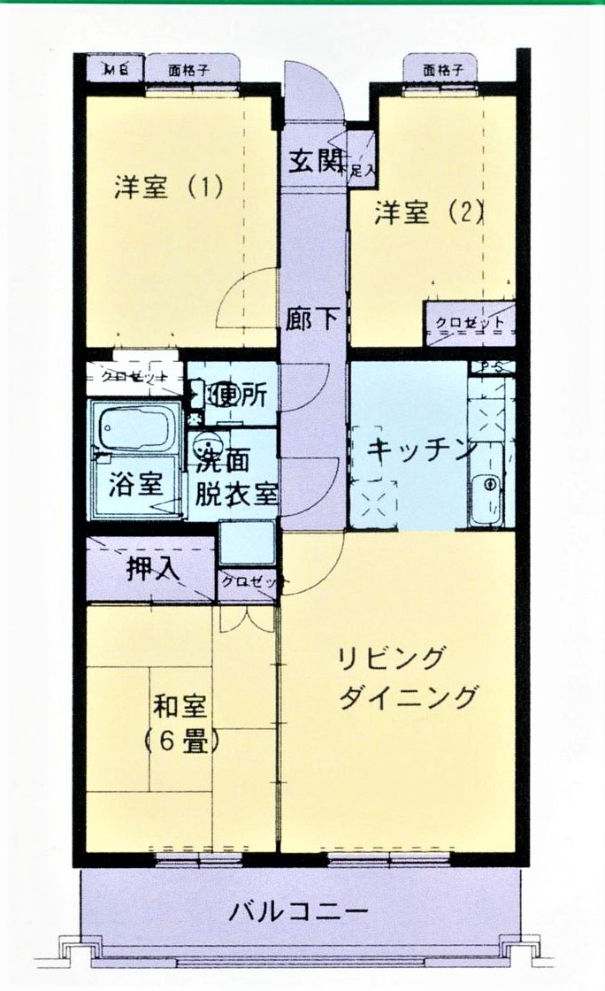 マロニエハイツ陽北A棟の間取り写真