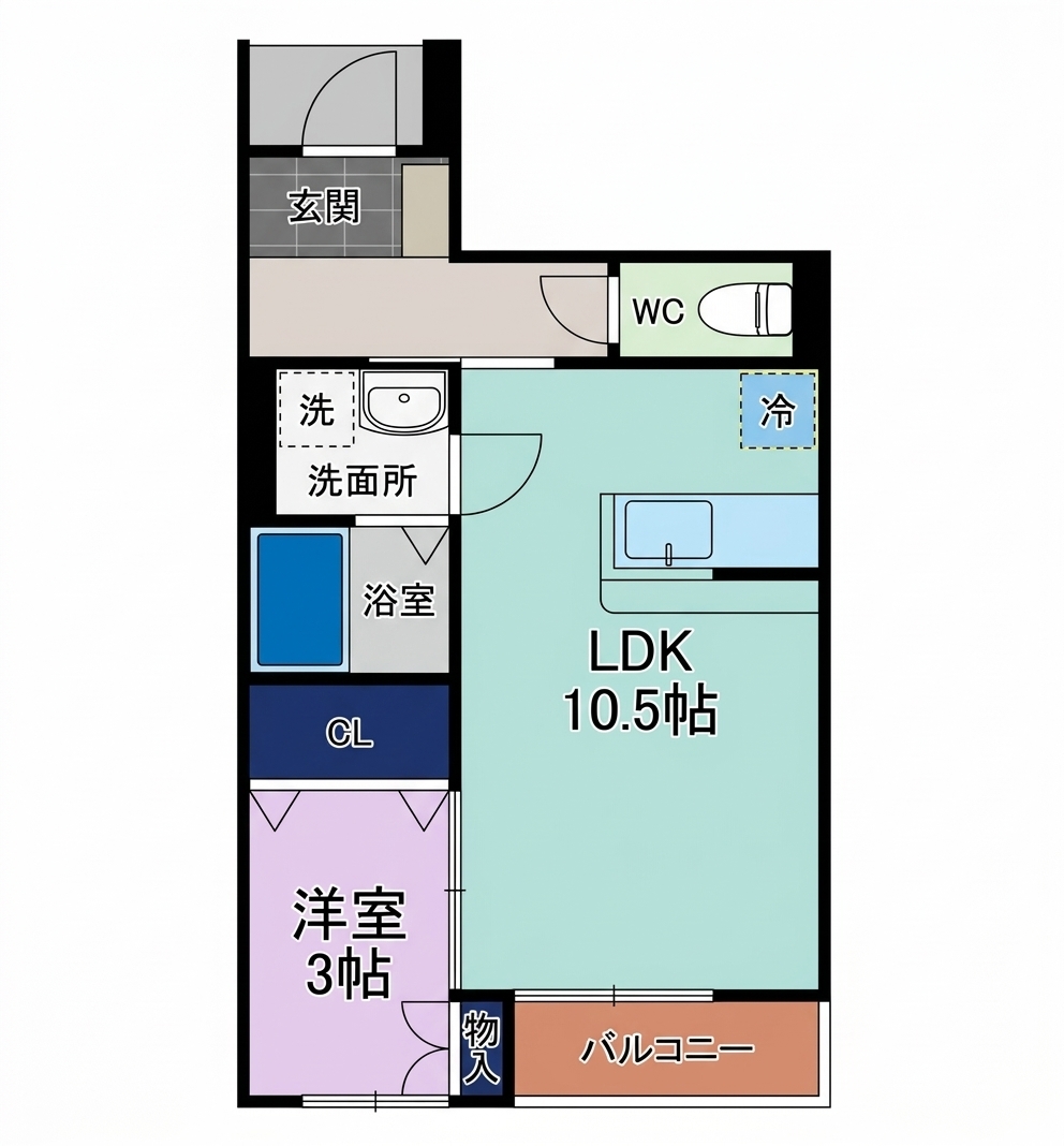 ＪＲ仙石線 榴ケ岡駅 徒歩7分 2階建 築17年の間取り写真