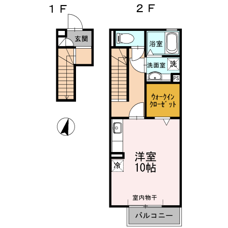 ヴィラ小山 Bの間取り写真