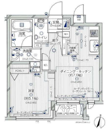 渋谷区代々木のマンションの間取り