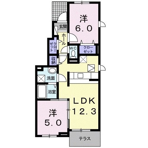 西予市宇和町坂戸のアパートの間取り