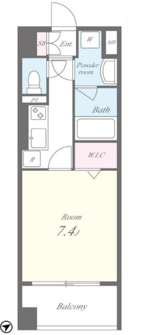 中央区新富のマンションの間取り