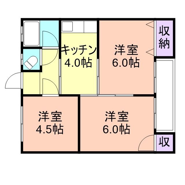 和歌山市鳴神のマンションの間取り