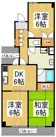 東村山市栄町のマンションの間取り