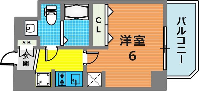 エステムコート神戸ハーバーランド前VIピクシスの間取り