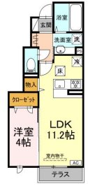 塩尻市大字広丘高出のアパートの間取り