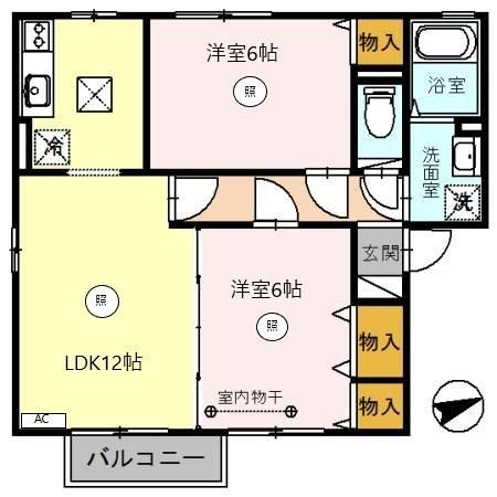 吉田郡永平寺町松岡室のアパートの間取り