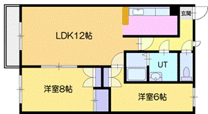 千歳市日の出のマンションの間取り